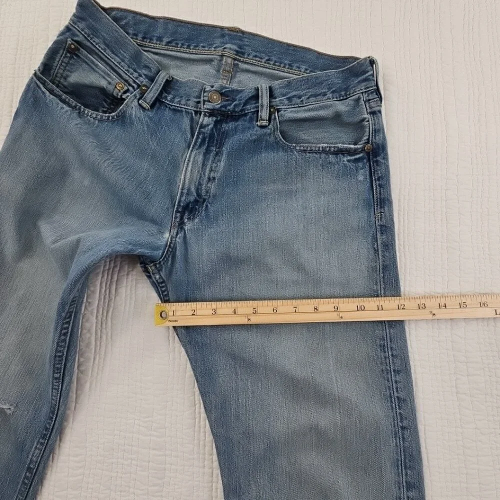 Polo Ralph Lauren Jeans Men 33x32 Med Wash 867‎ Classic Fit Straight Distressed